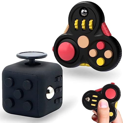 Steemjoey 2Pcs Fidget Toy Cube Anti Stress Jouet, Fidget Pad
