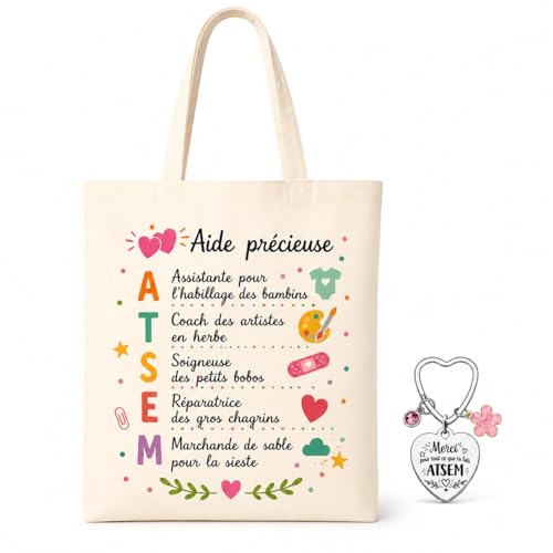 AHEZQILU Cadeau Atsem Maternelle - Kit Cadeau Atsem avec Sac