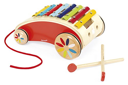 Janod - Xylo Roller Rouge Tatoo en Bois - Xylophone