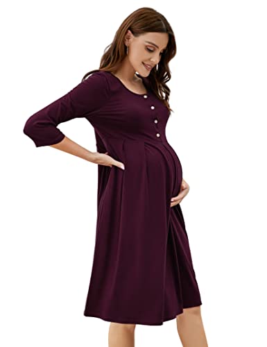 KOJOOIN Robe De Maternité pour Femme Robe d'allaitement en Coton
