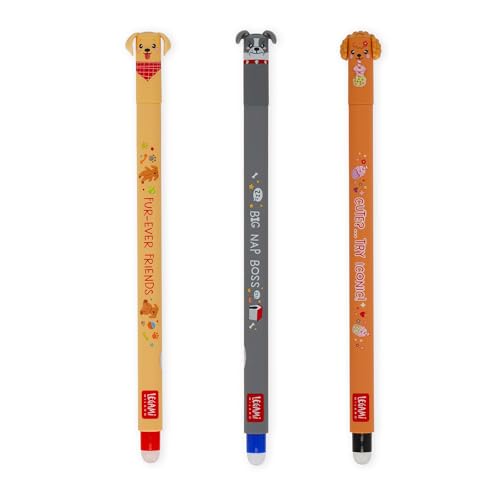 LEGAMI - Lot de 3 stylos gel effaçables Fur-ever Friends,