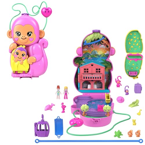 Polly Pocket Maman Singe et Son Bébé Coffret avec animaux