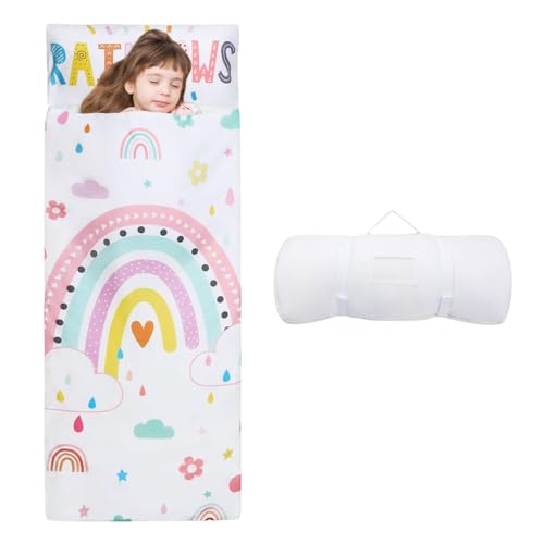 Sac de Couchage Chaud pour Enfants avec Oreiller Amovible, Tapis