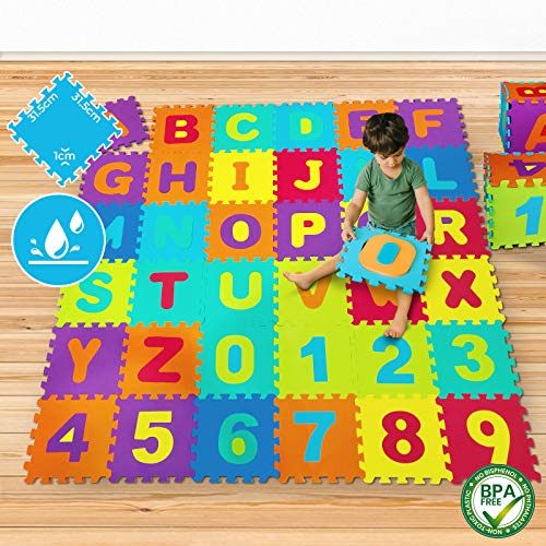 Puzzle pour Bébé - Mousse EVA, Alphabet et Chiffres, 86-430