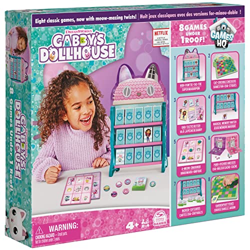 Gabby's Dollhouse, Games HQ Checkers Tic Tac Toe Memory Match