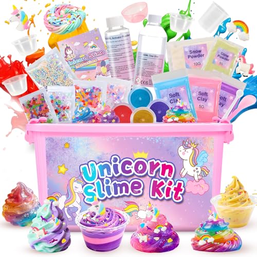 iKidiki Licorne Slime Enfant, Jouet Fille 6 7 8 9