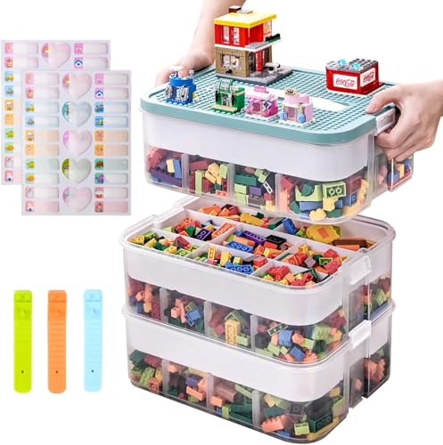 TEGOVE Boite Rangement Plastique pour Lego Briques Coffre A Jouet