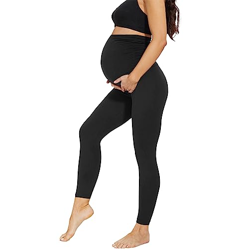 AMIYOYO Legging de maternité pour femme - Taille haute -