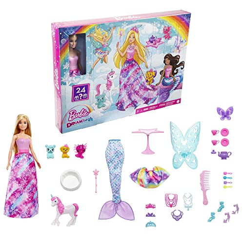 Barbie Calendrier de l’Avent Dreamtopia avec Poupée Mannequin et 24
