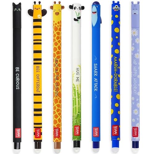 LEGAMI - Lot de 7 stylos gel effaçables avec encre