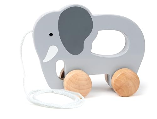 Hape Éléphant Jouet en Bois 1 an à Tirer -