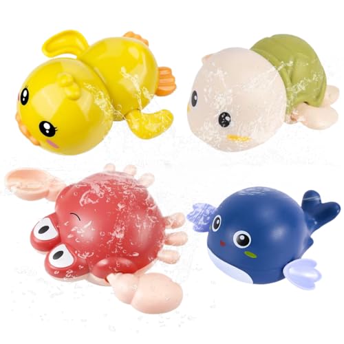 Jouet de Bain Bébé,4 Pièce, Jeux de Bain, Animaux Jouets