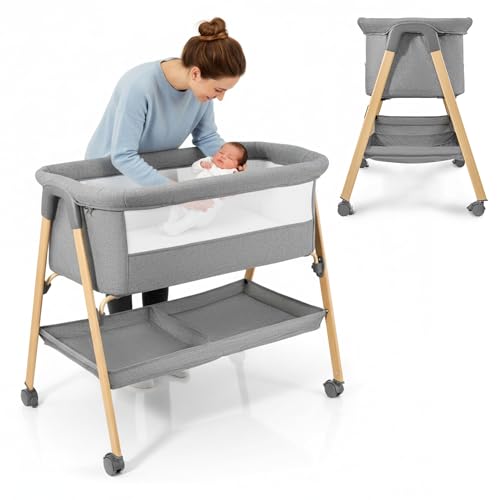 Moby-System Lit Bébé avec Matelas - Berceau Pliant 0-6 Mois