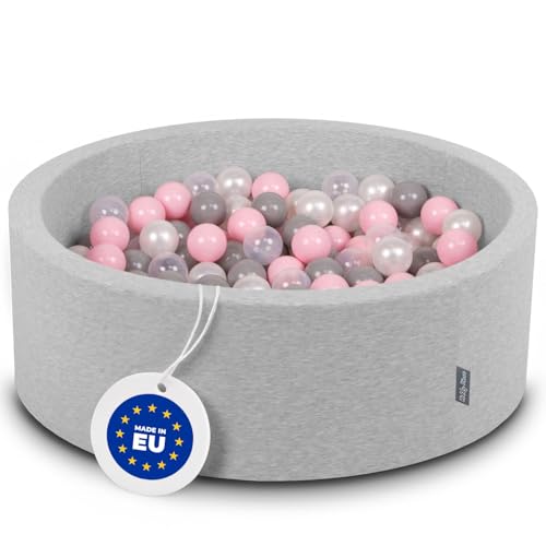 KiddyMoon Piscine À Balles pour Bébé Rond 90X30cm/200 Balles 7Cm