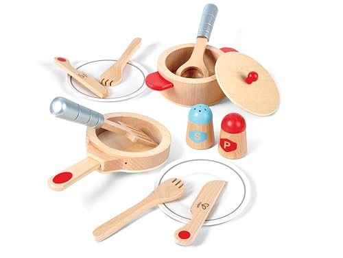 Hape Set de Service Cuisine Blanc - Casserole, Pot en