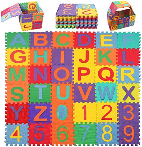 Swonuk Puzzle Tapis Mousse Bébé Non Toxiques Alphabets & Chiffres