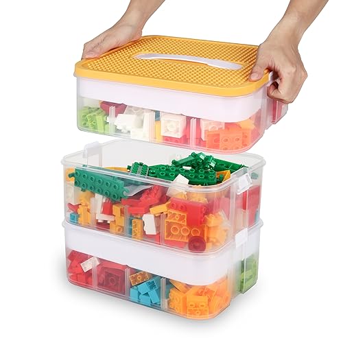 WillingHeart Boite Rangement Plastique pour Lego Briques Coffre A Jouet