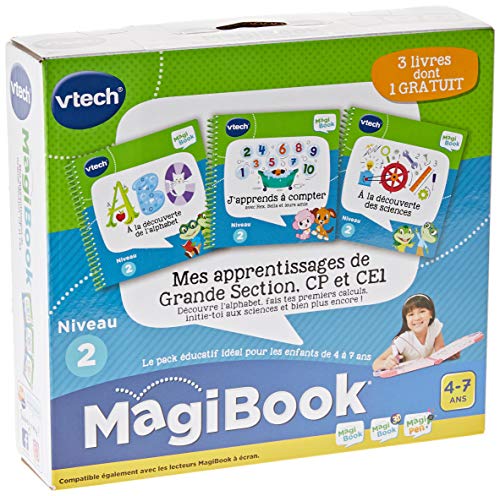 VTech - MagiBook, Pack 3 Livres Éducatifs Niveau 2 Mes