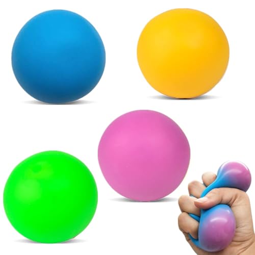 Yeefunjoy Lot de 4 balles Anti-Stress colorées Fidget Balls Jouets