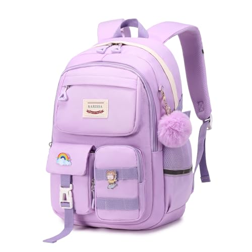 Sisipoet Sac à Dos Fille, Cartable Primaire Fille 10-18 Ans,