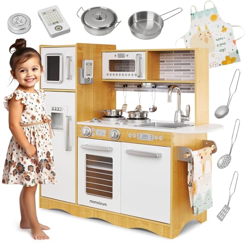 Mamabrum Cuisine Enfant en Bois Grande Taille avec Éclairage LED,