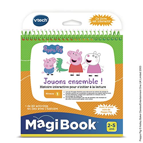 VTech 480405 MagiBook Peppa Pig, Livre Éducatif Enfant Jouons Ensemble,