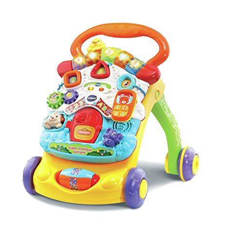 VTech - Super Trotteur Parlant Orange, Trotteur Bébé Pliable, Tableau