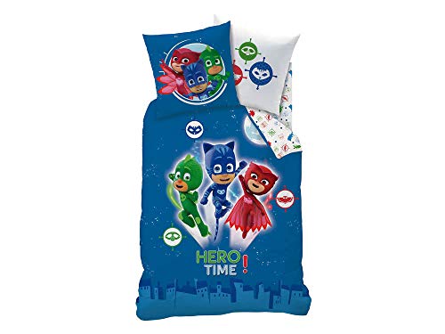 PJMASK Parure housse de couette 140x200 + taie 63x63 100%