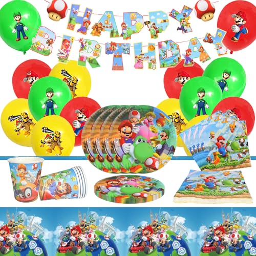 SolWonder Vaisselle Anniversaire, 57pcs Vaisselle pour la fête d'anniversaire de