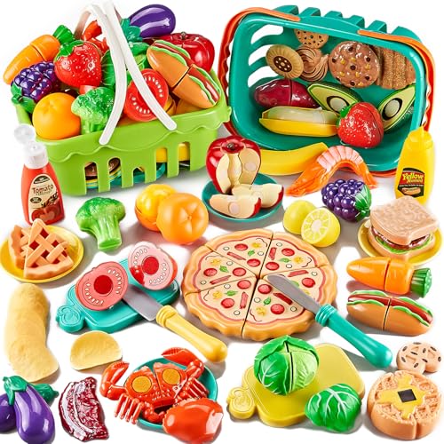 85 Pcs Aliments à Découper Jouet Enfant - Dînette Cuisine