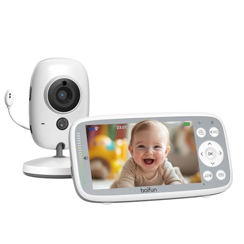 Boifun Babyphone Camera Bebe Surveillance sans WiFi, Vision Nocturne Infrarouge