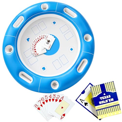 QIANAI Table Flottante pour Piscine, Table de Jeu Gonflable avec