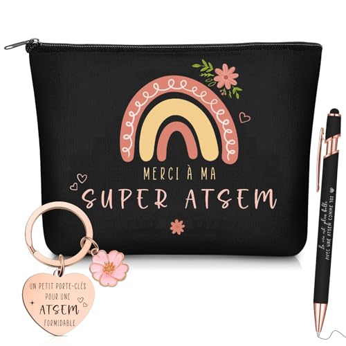 Hestya 3 Cadeaux Merci pour Maitresse d'École Atsem Trousse de
