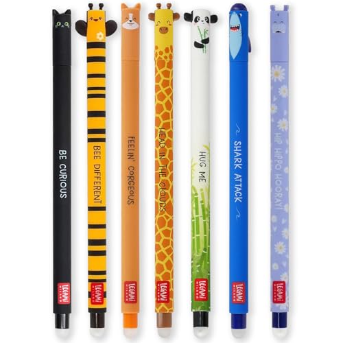 Lot De 8 Stylos Gel Effaçables à Encre Thermosensible – Pointe 0.7 Mm, Designs Animaux – Pour École Et Bureau