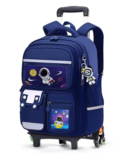 Amythe Cartable à Roulettes Garçon 6-10 Ans, Sac à Dos