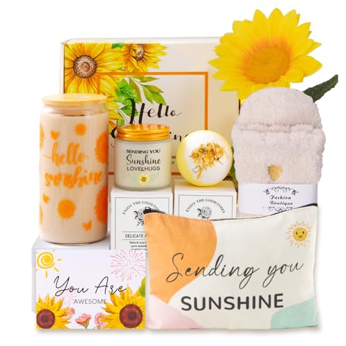 MEIMUCUL Coffret Cadeau Femme,Tournesol Cadeau Meilleure Amie Femme,Idée Coffret Anniversaire