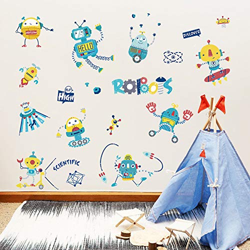 ufengke Stickers Muraux Robot Fusée Autocollants Mural Technologie Scientifique pour