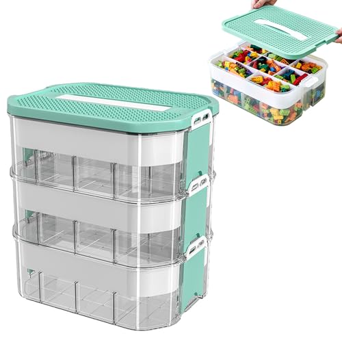 Boite Rangement Plastique avec Couvercle, Caisse Rangement Plastique pour LEGO,