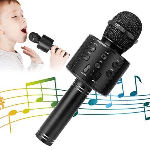 KIDWILL Microphone Bluetooth Karaoké sans Fil, 5-en-1 Radio FM, Portable