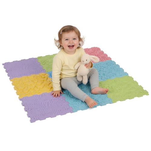 KiddyMoon Tapis Puzzle Sensoriel pour Enfants Tapis Thérapeutique 9 Pieces,