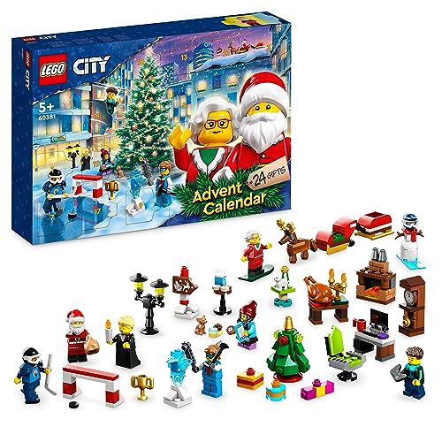 LEGO 60381 City Calendrier de l'Avent 2023, avec 24 Cadeaux
