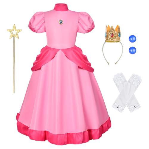 Aomig Peach Princesse Déguisement Enfant, Rose Peach Robe de Soirée