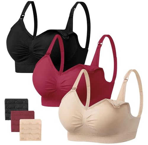 HBselect 3PCS Soutien-Gorge d'Allaitement Maternité, Bra de Grossesse Postnatal Prénatale