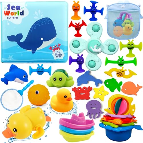 Chennyfun Jouets de Bain, 32 Pièces Jouet de Bain Set