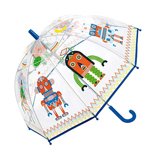 Djeco Parapluie enfant Robots, dessin animé, couleur mixte, Medium (DD04806)